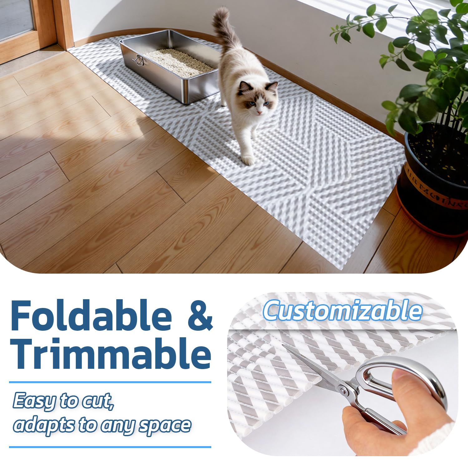Petinstinct non-slip bottom keeps the mat in place during busy daily moments.