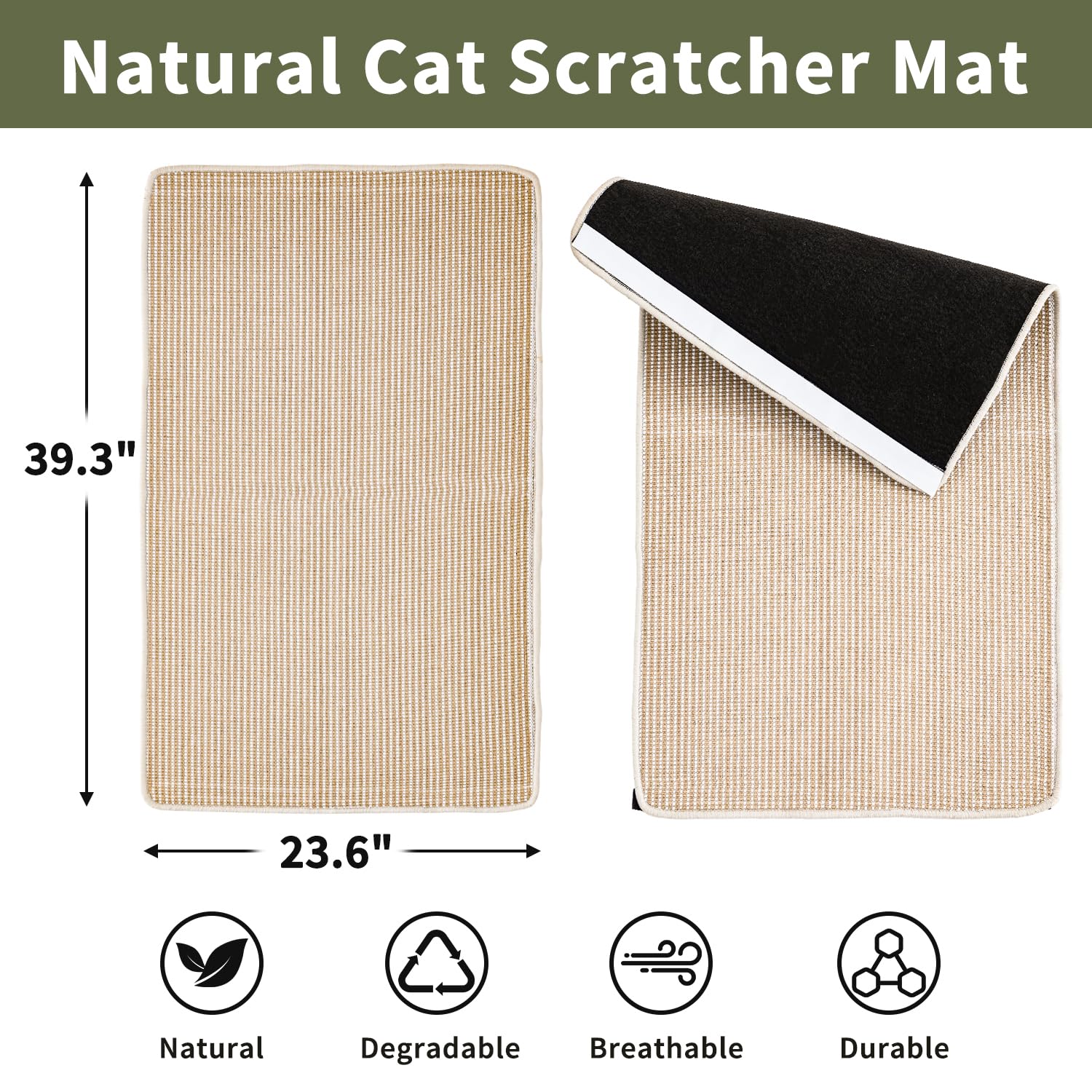 Close-up of Petinstinct sisal texture on the scratcher mat.