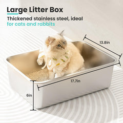 Petinstinct steel litter box interior dig space for cats