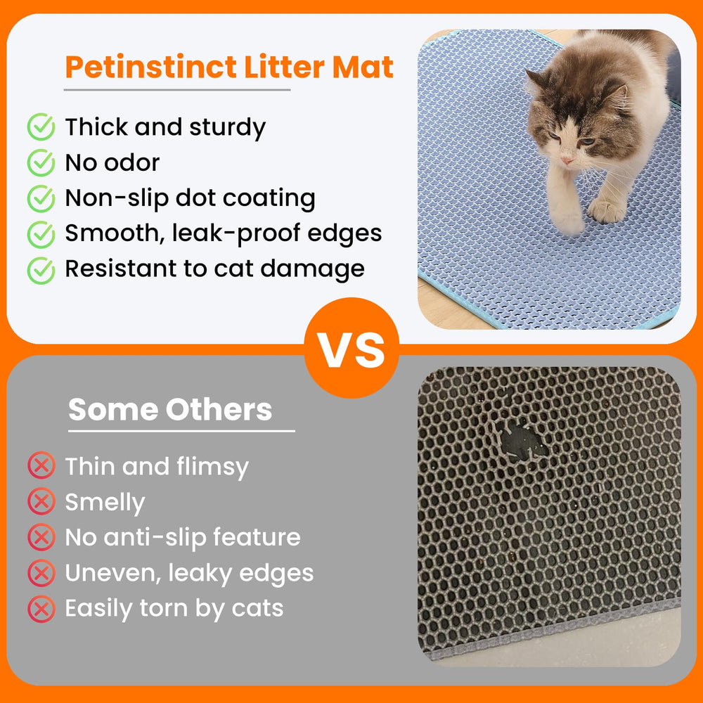 Petinstinct washable mat for quick and simple litter cleanup.