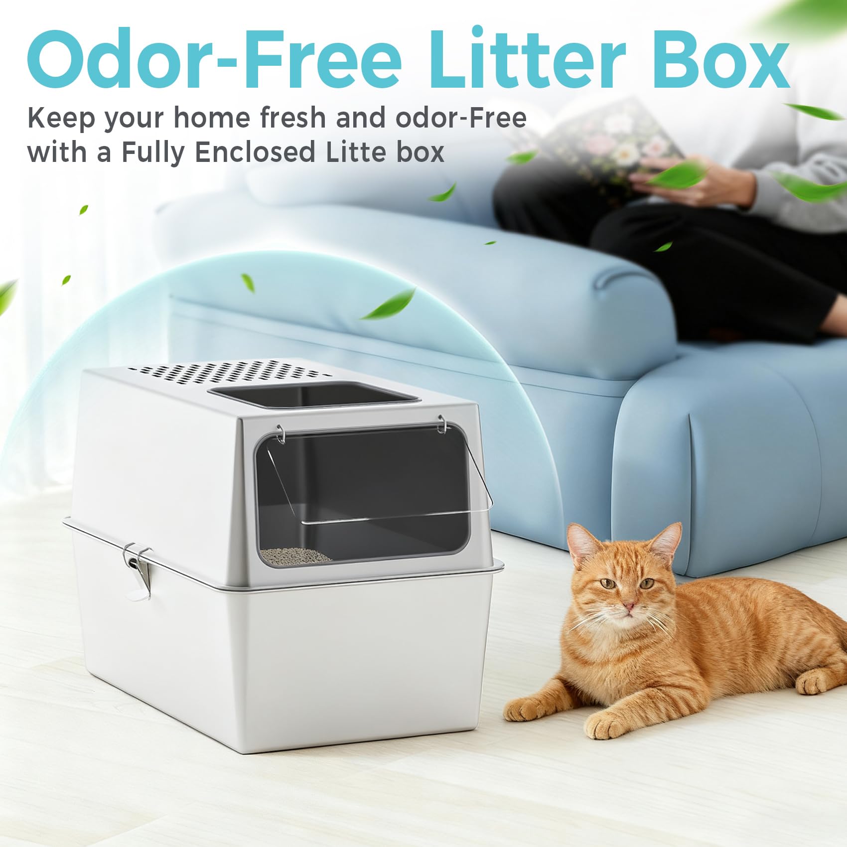 Petinstinct XL anti-slip pads keep the litter box stable on slick floors.
