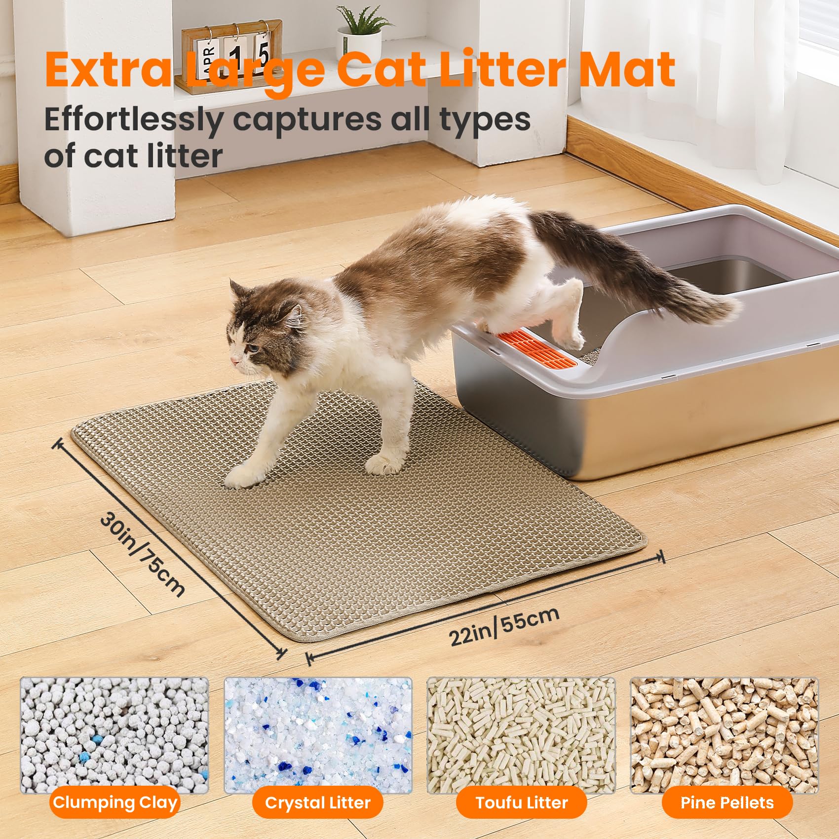 Petinstinct XL mat bottom waterproof layer protects floors from spills.