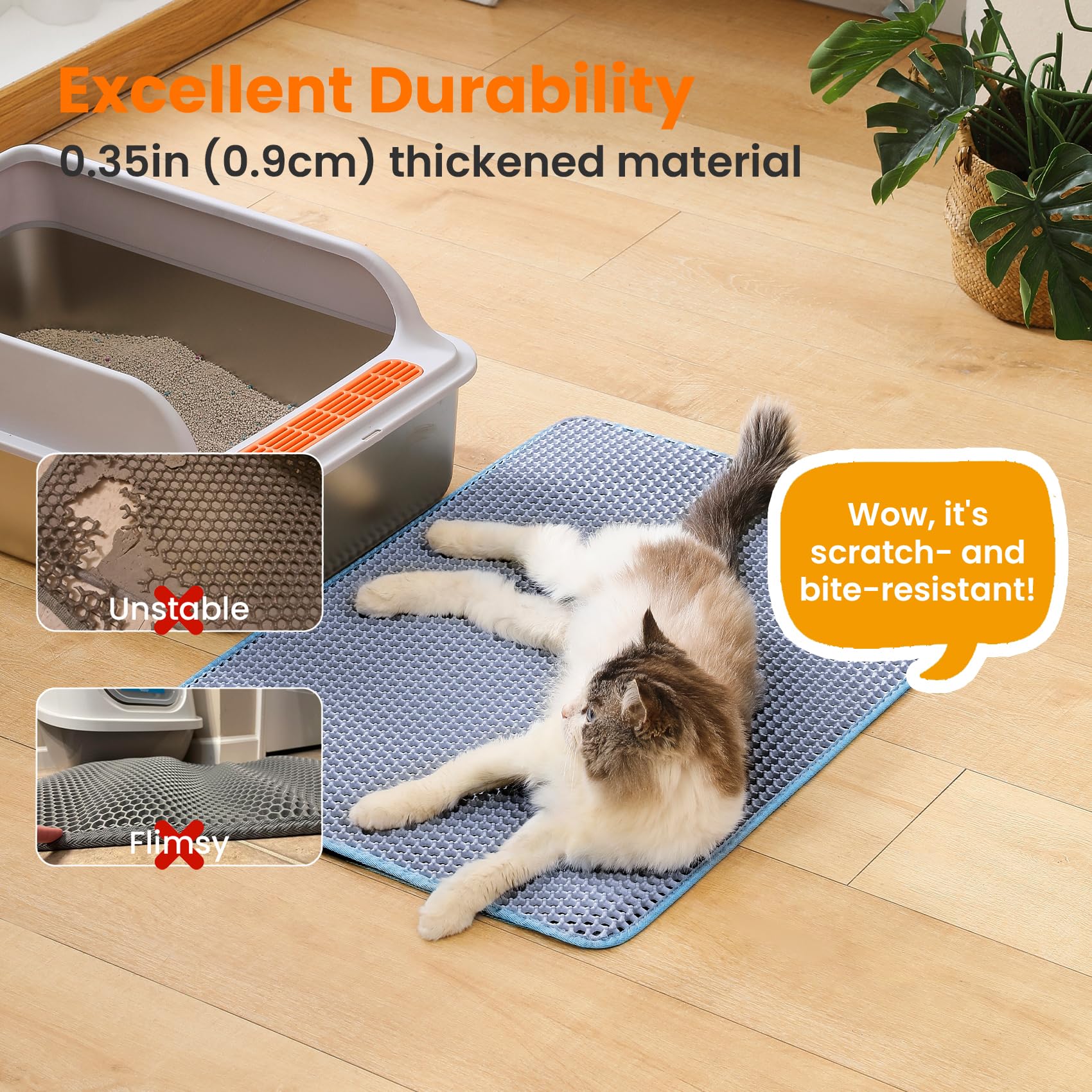 Petinstinct XL non-slip back keeps the mat securely in place