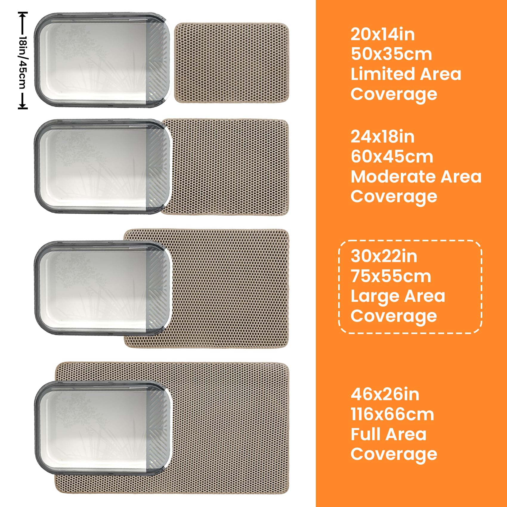 Petinstinct urine-proof mat protects floors around the litter area.