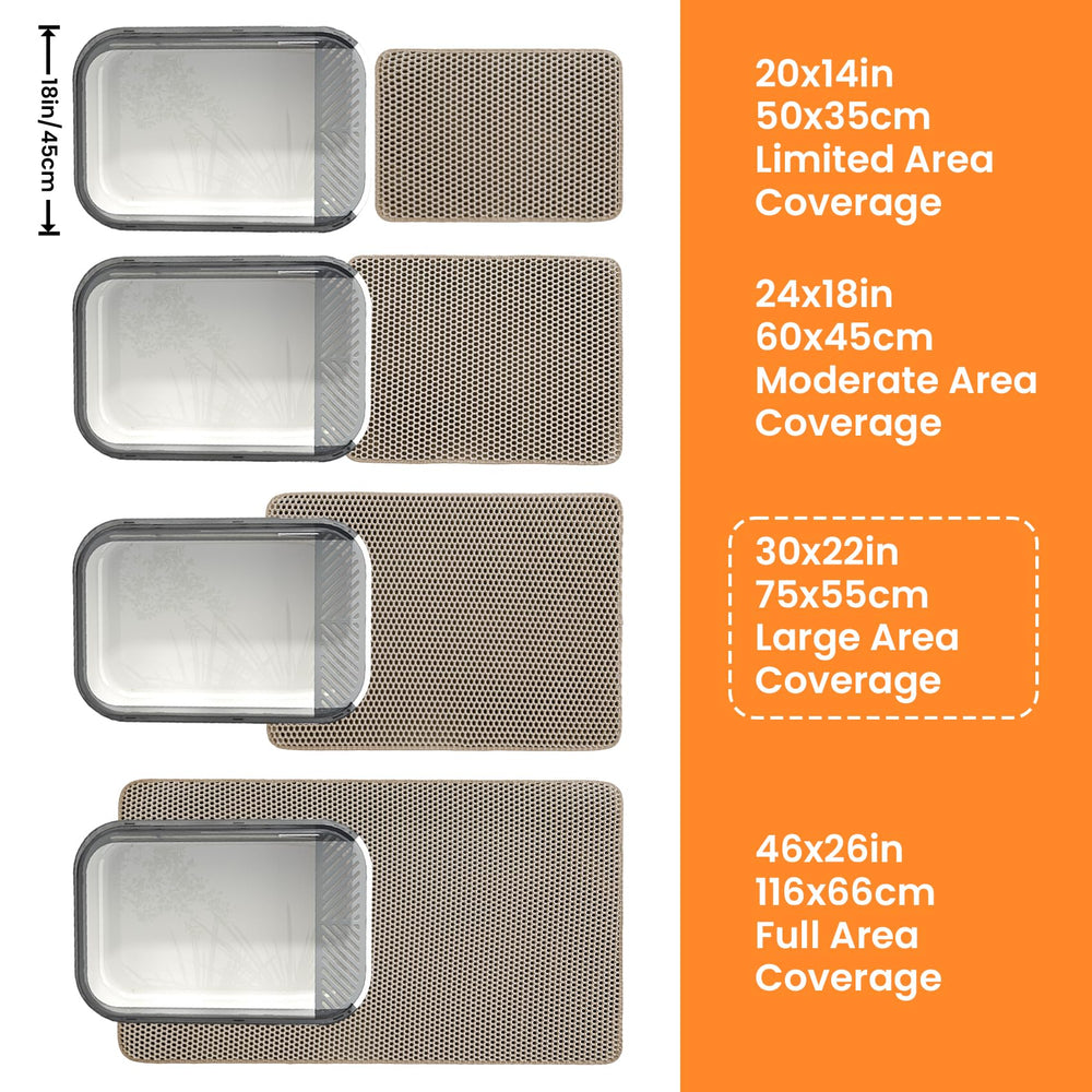 Petinstinct urine-proof mat protects floors around the litter area.