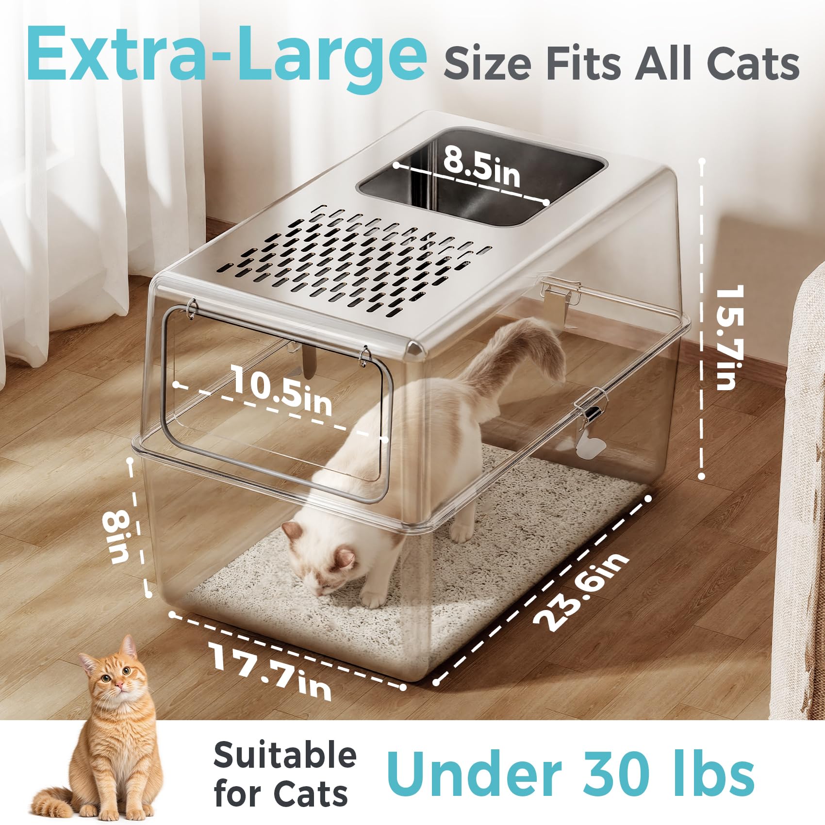 Petinstinct XL stainless steel body resists rust and odors over time.