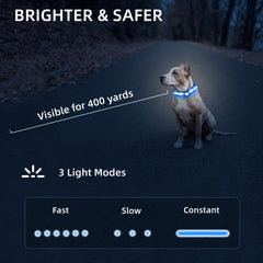 PetIsay light-up collar high-brightness LEDs help locate your dog at night