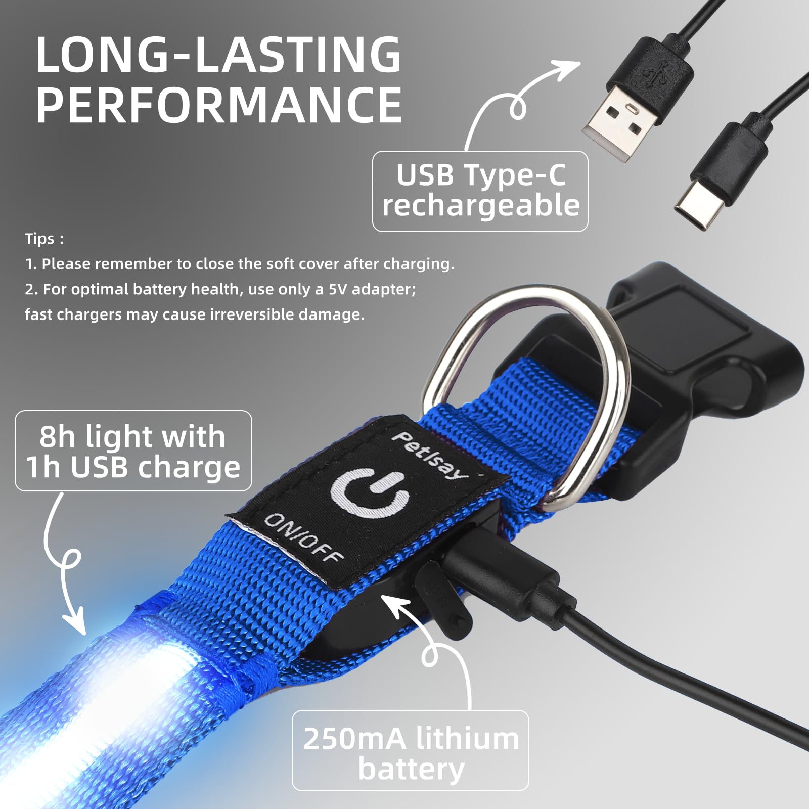 PetIsay light-up collar multiple modes for adjustable visibility during walks