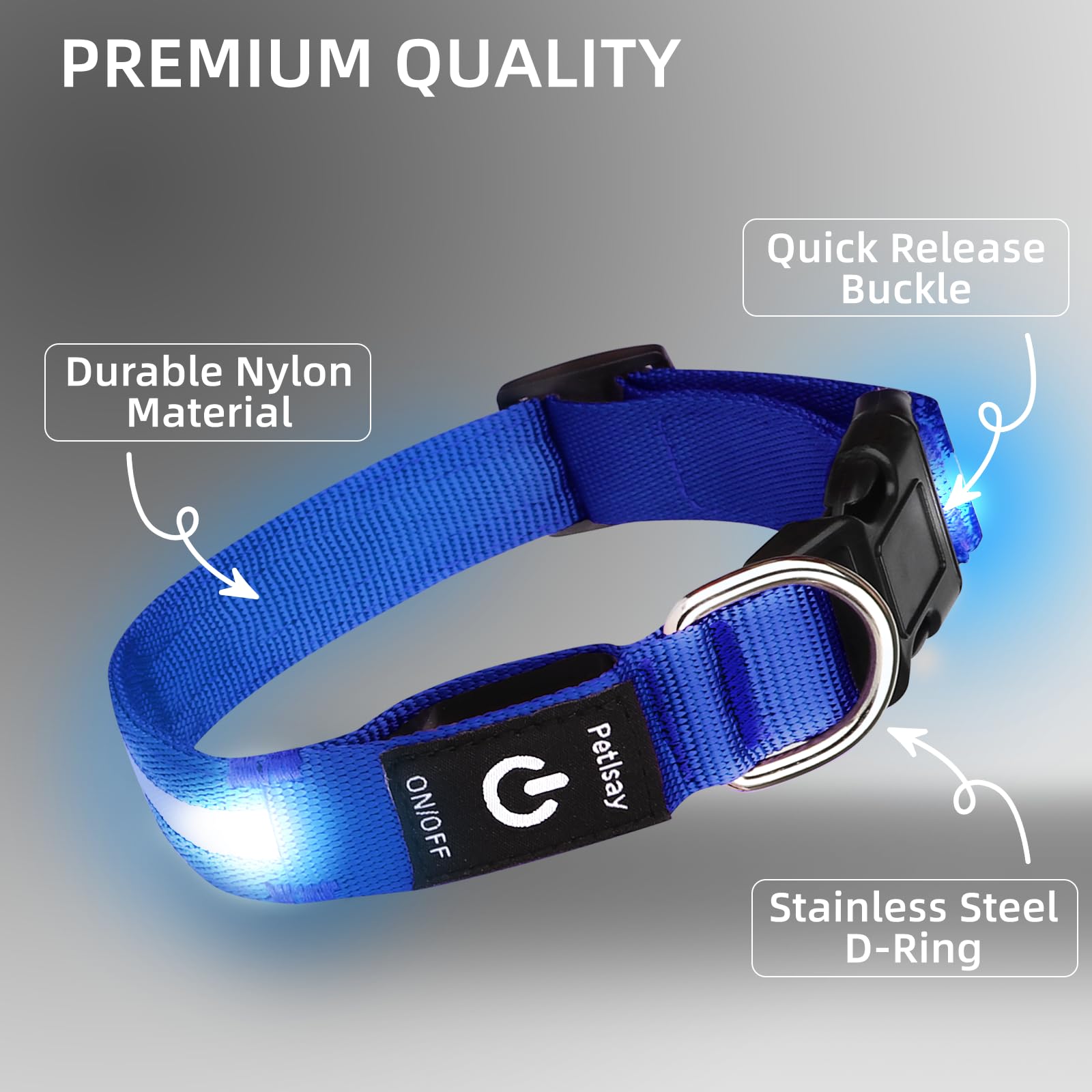 PetIsay light-up collar flexible fit with secure buckle for daily comfort