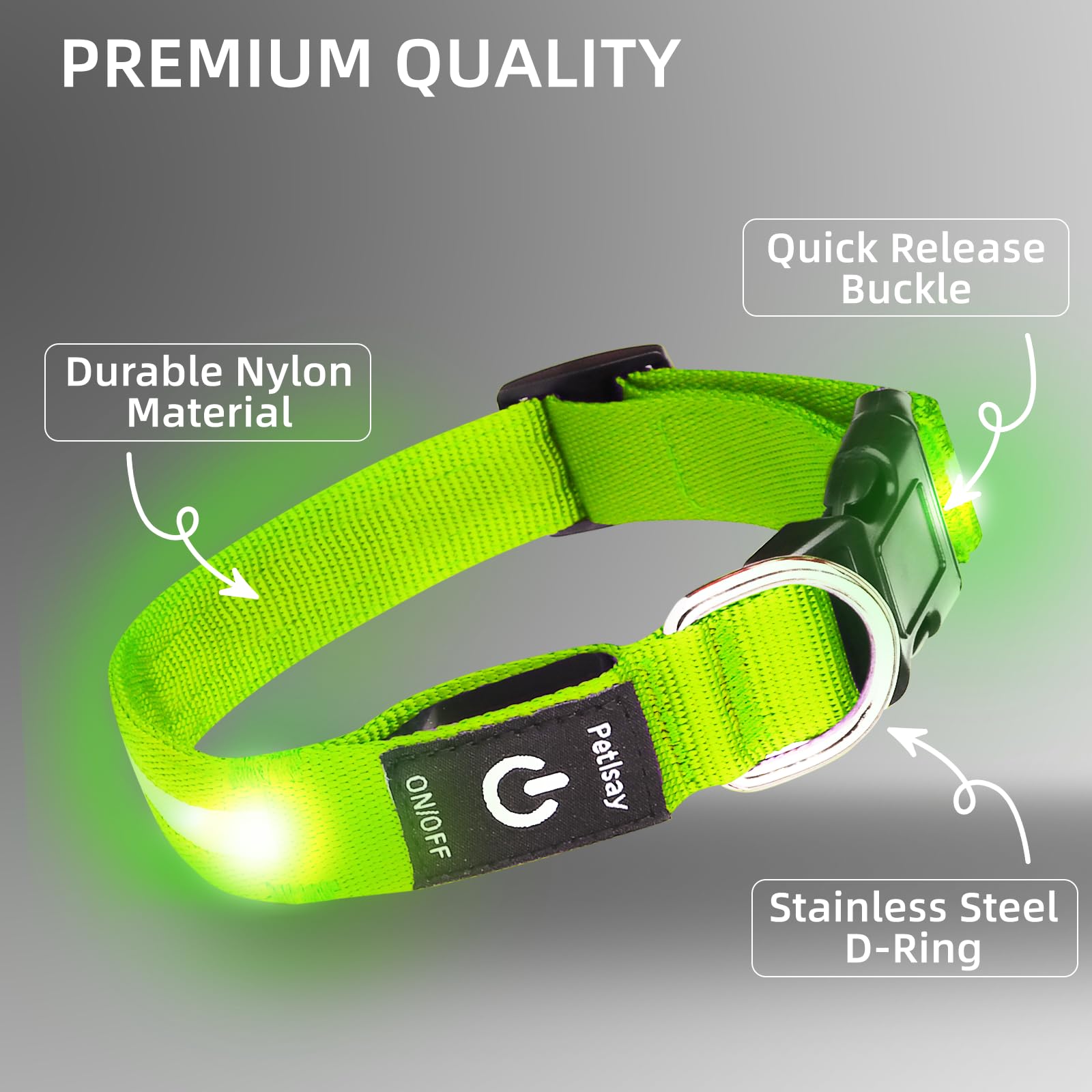 PetIsay light up dog collar adjustable fit and secure buckle