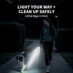 PetIsay USB-C rechargeable flashlight provides bright path lighting for evening strolls.