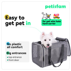 petisfam soft pet carrier front door for quick access