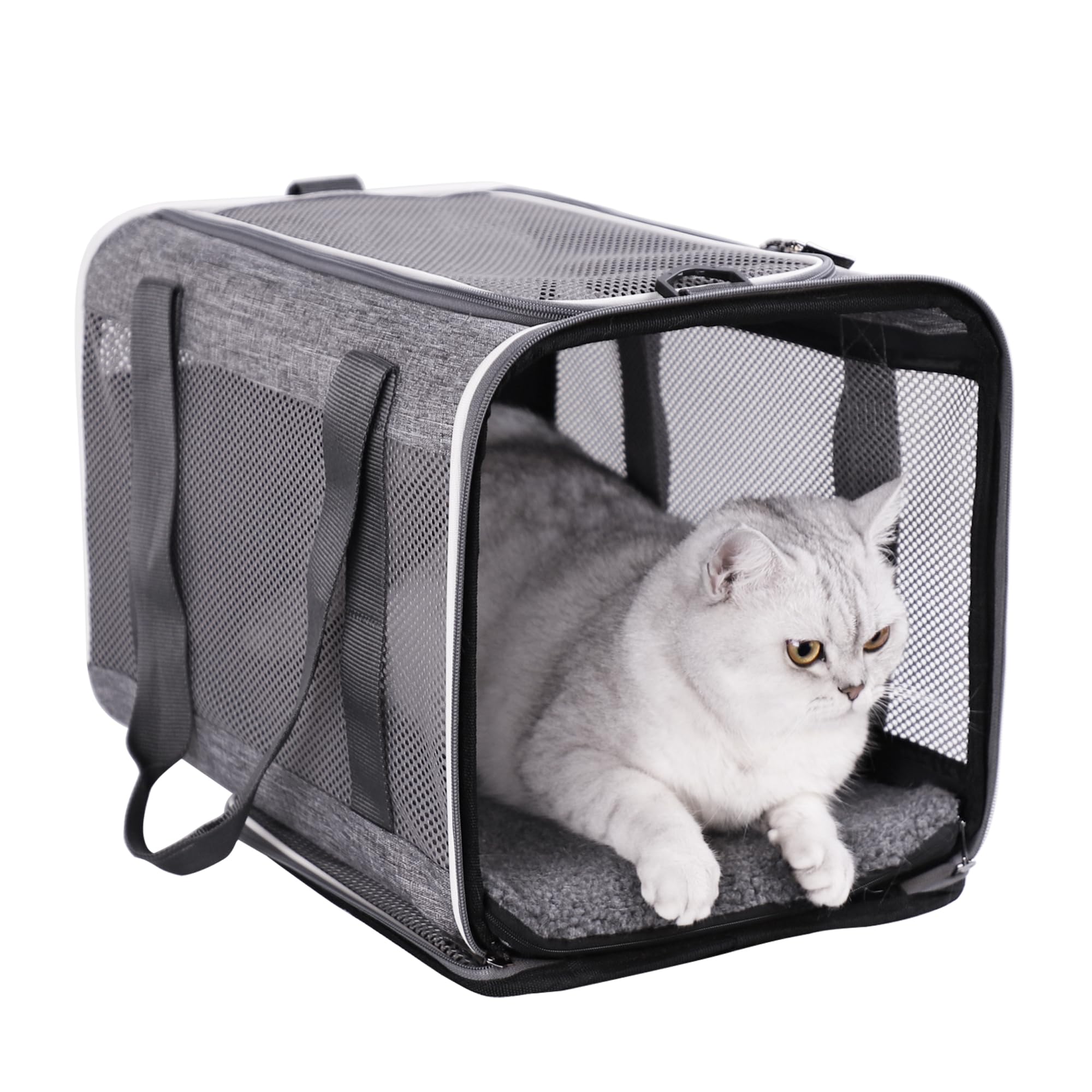 petisfam soft pet carrier top opening for easy loading and unloading