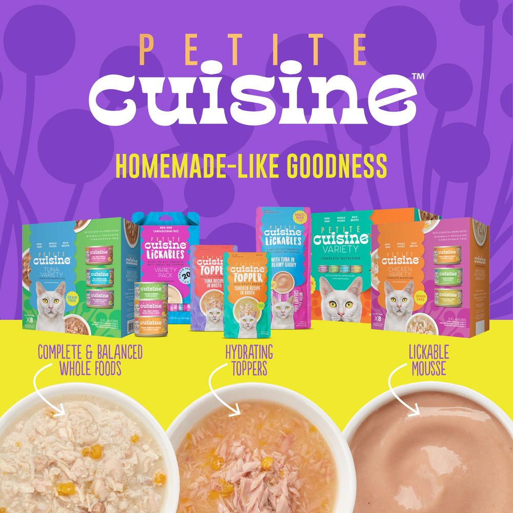 Petite Cuisine carrageenan-free formula shown on packaging.