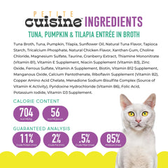 PETITE CUISINE tuna flakes close-up highlighting real fish for protein.