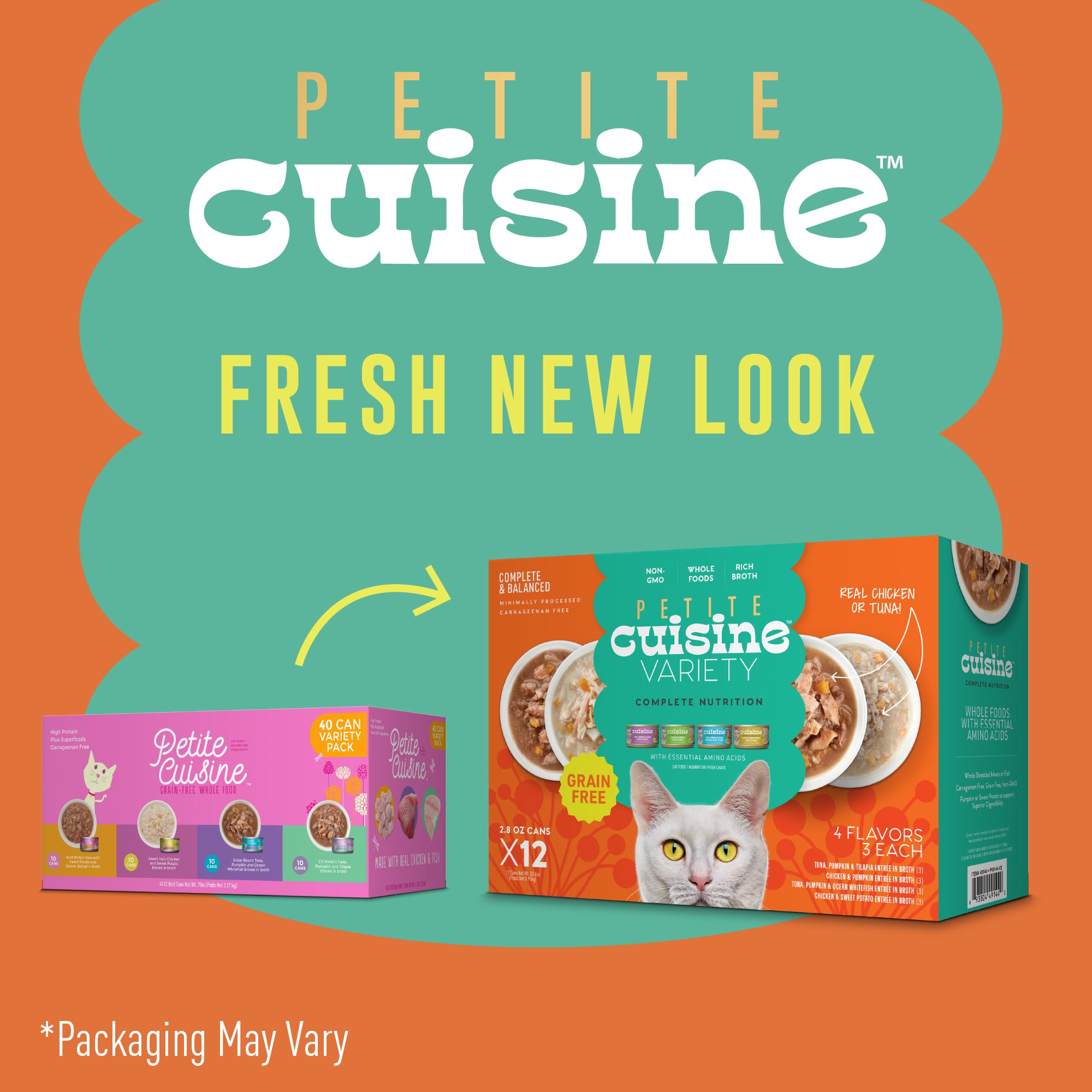 PETITE CUISINE wet cat food served in a bowl showing real meat texture