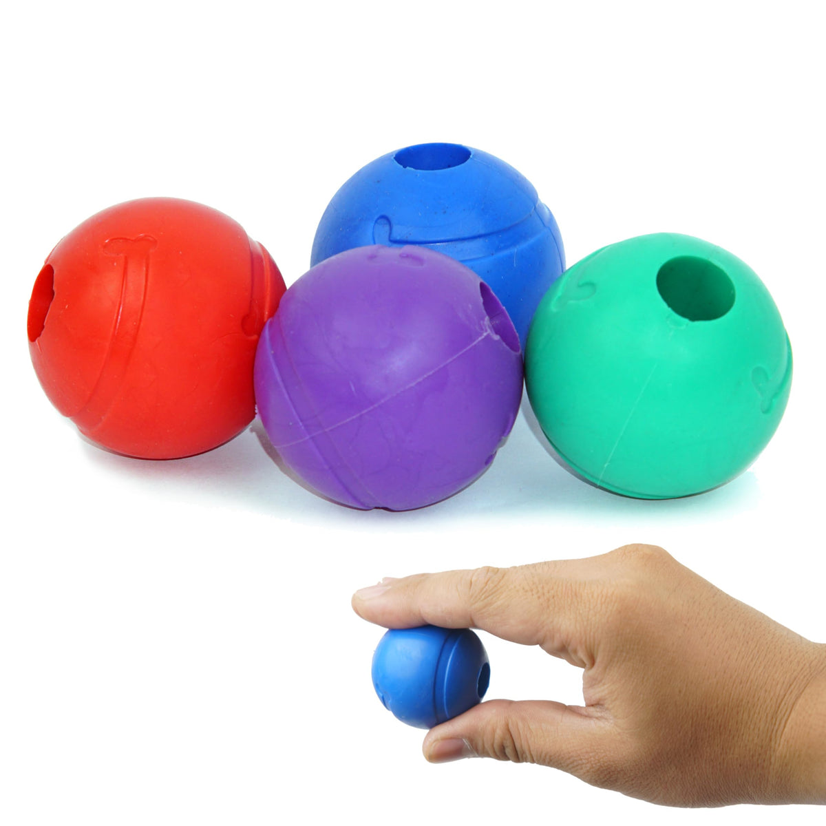 Petite Paws 1.5-inch small-dog pack front view for fetch and chew sessions.