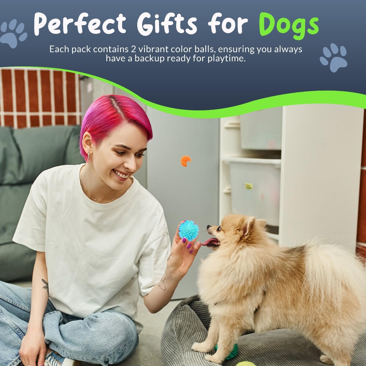 Petite Paws Spiky Ball durable for small power chewers.