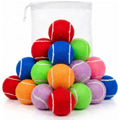 Petite Paws squeaky mini tennis balls pack, ideal for indoor fetch with small dogs.