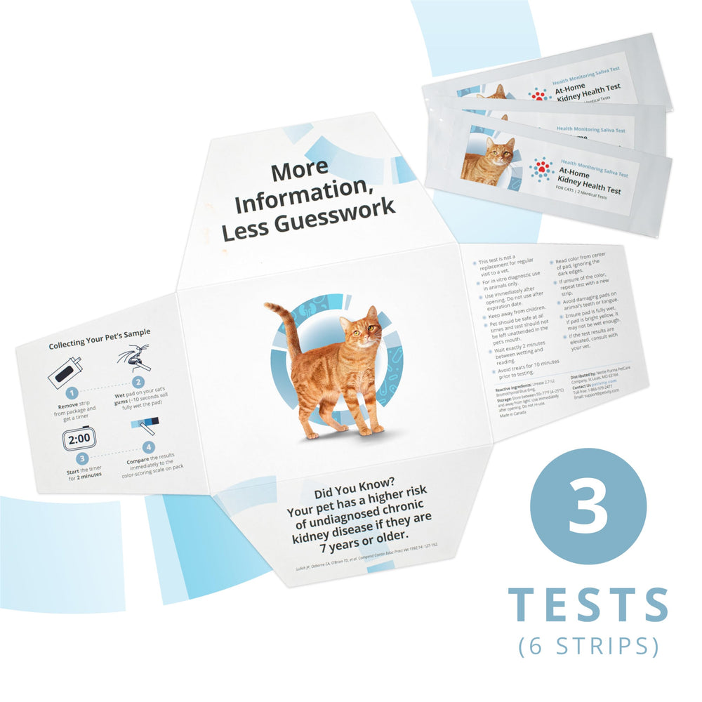 Petivity instruction card guiding easy, mess-free home testing.