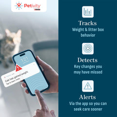 Petivity weight scale tracks cat profile trends over time.