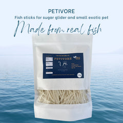 Close-up of real fish pieces used in PETIVORE fish sticks