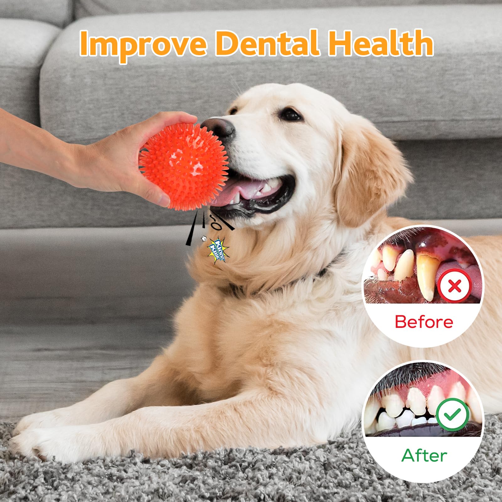 Petizer soft TPR ball designed for durability during tough chews.