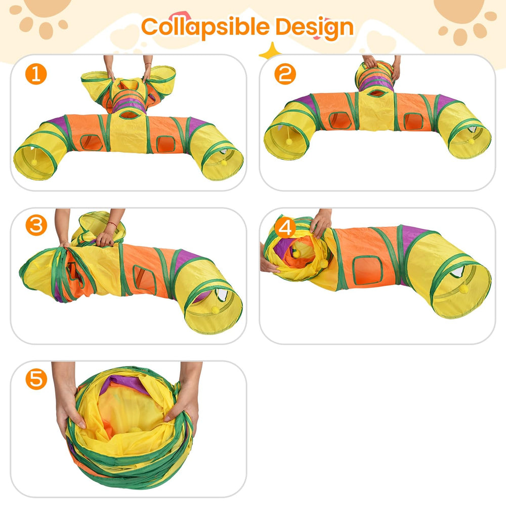 Petizer cat tunnel folded compactly for easy storage.