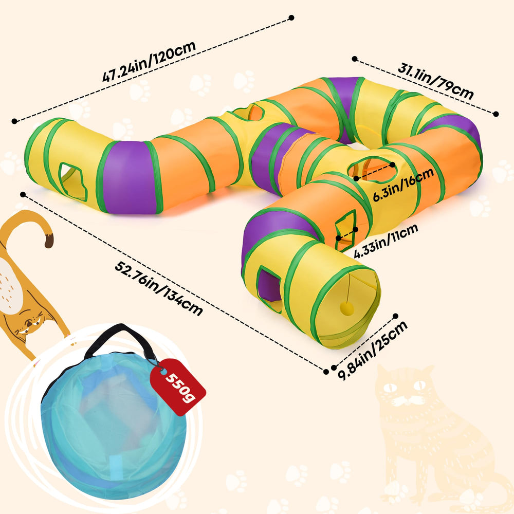 Petizer interconnected tunnels create a spacious play area for multiple cats.