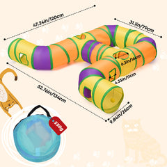 Petizer interconnected tunnels create a spacious play area for multiple cats.
