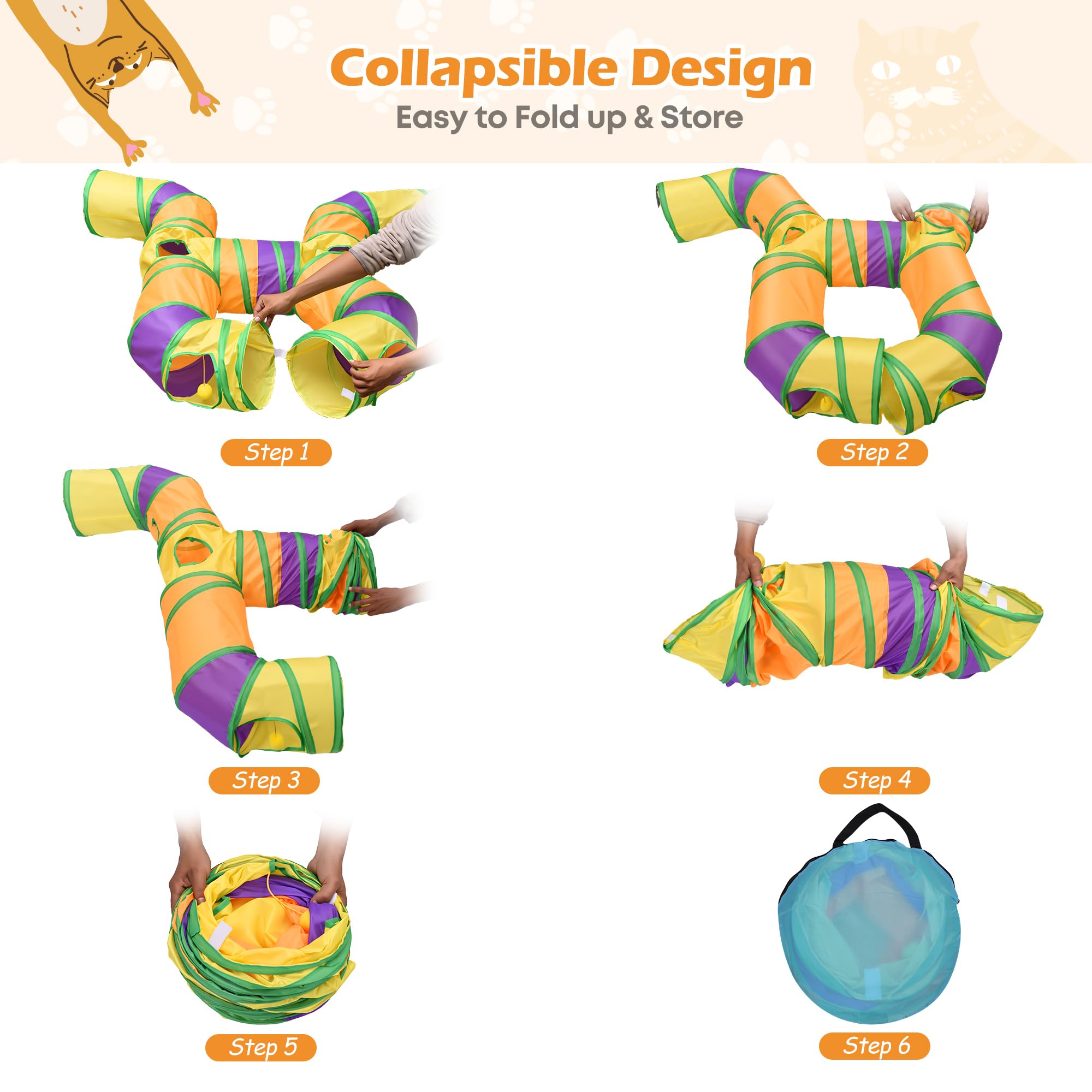 Petizer travel-friendly tunnel folds flat for on-the-go amusement.
