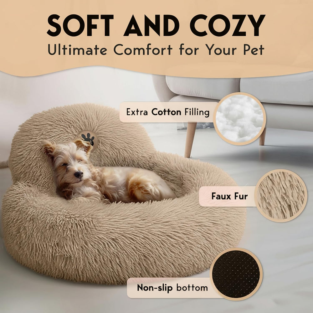 PetJett calming donut bed close up of soft plush fabric