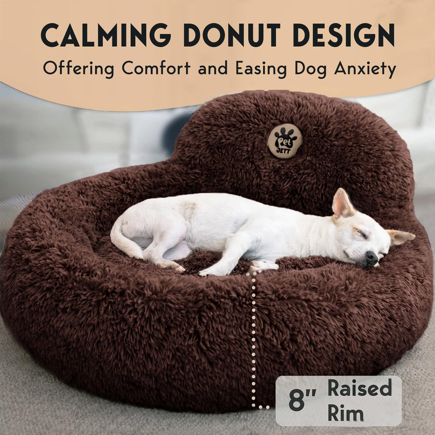 Round donut design helps dogs curl up securely