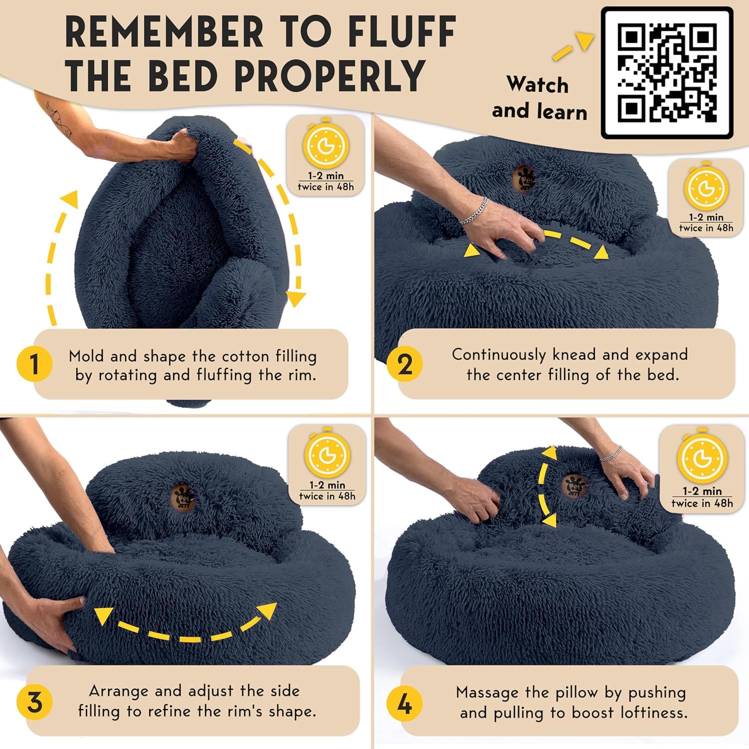 PET JETT bed is machine washable for easy cleaning