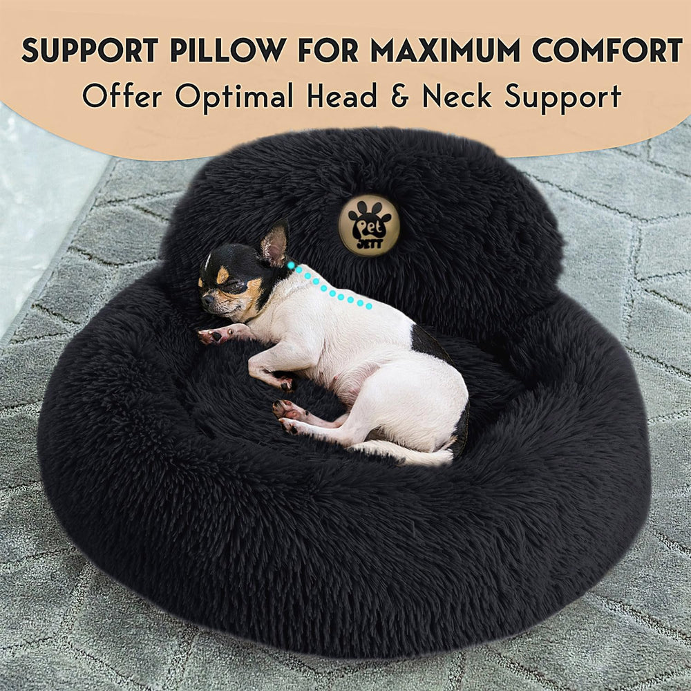 PetJett donut bed with raised rim for cozy support