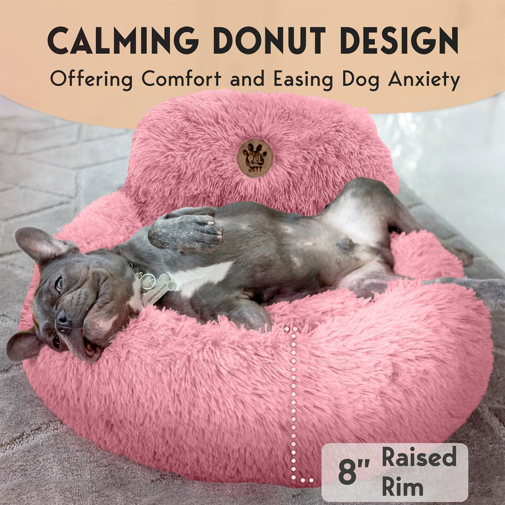 PetJett Donut Bed raised rim provides soft support around the edges.