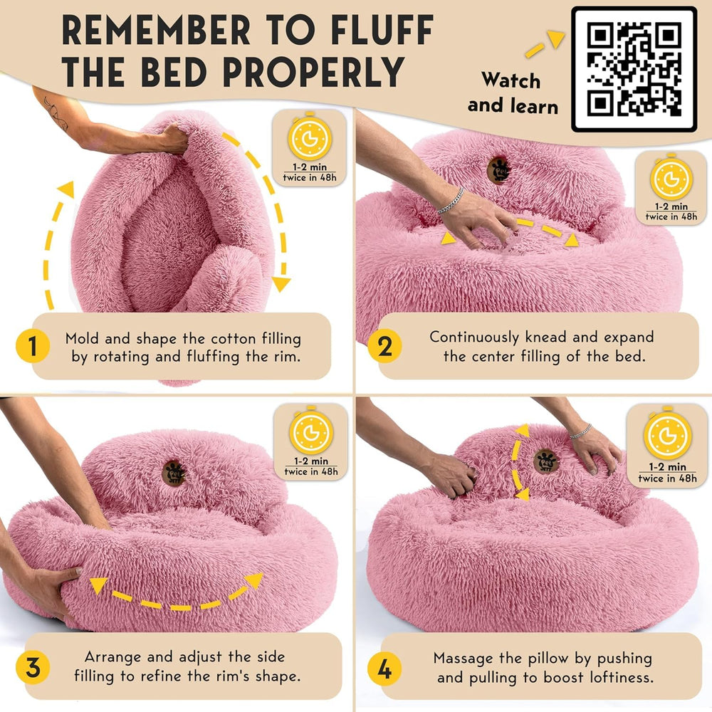 PetJett Donut Bed small size 23x23 inches suitable for dogs up to 25 lbs.
