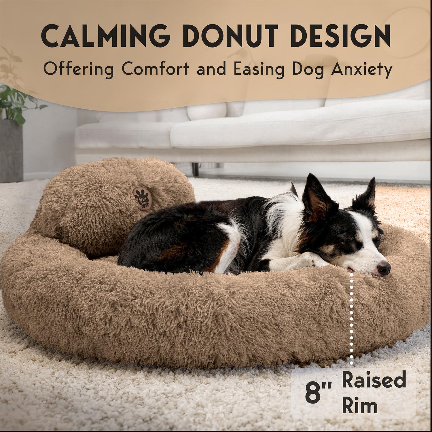 PET JETT faux fur dog bed offers soft warmth for relaxing naps