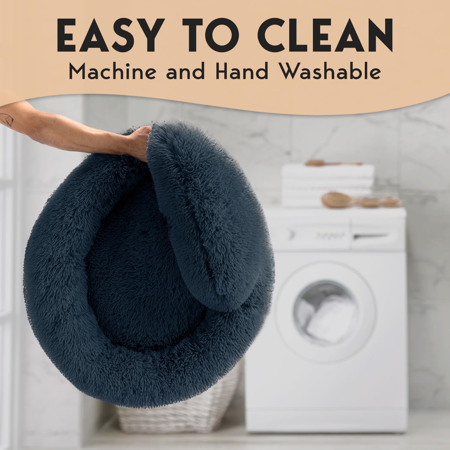 PET JETT machine washable dog bed makes cleaning quick and easy