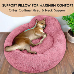 PetJett donut bed with anti-slip bottom keeps it stationary on slippery floors