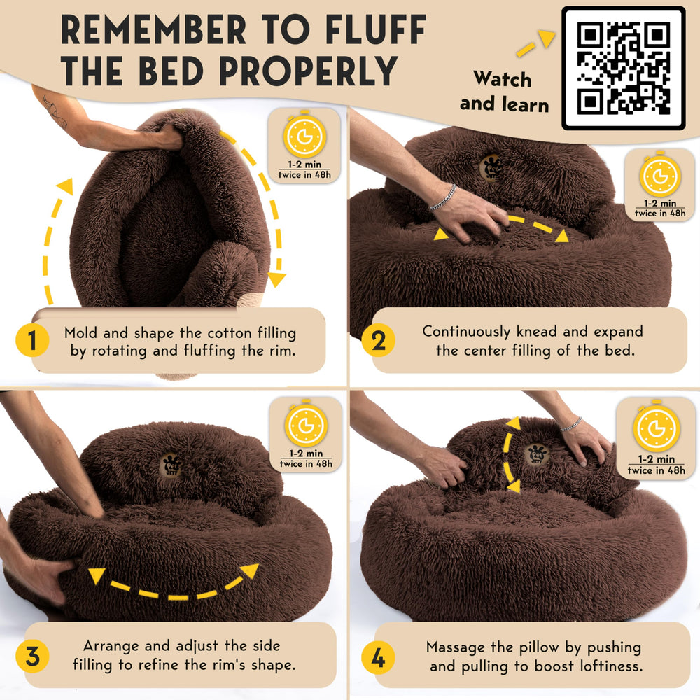 PetJett round bed color variations image depicts six color options.