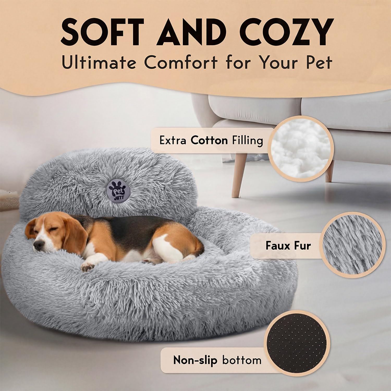 PetJett washable dog bed ready for easy cleaning