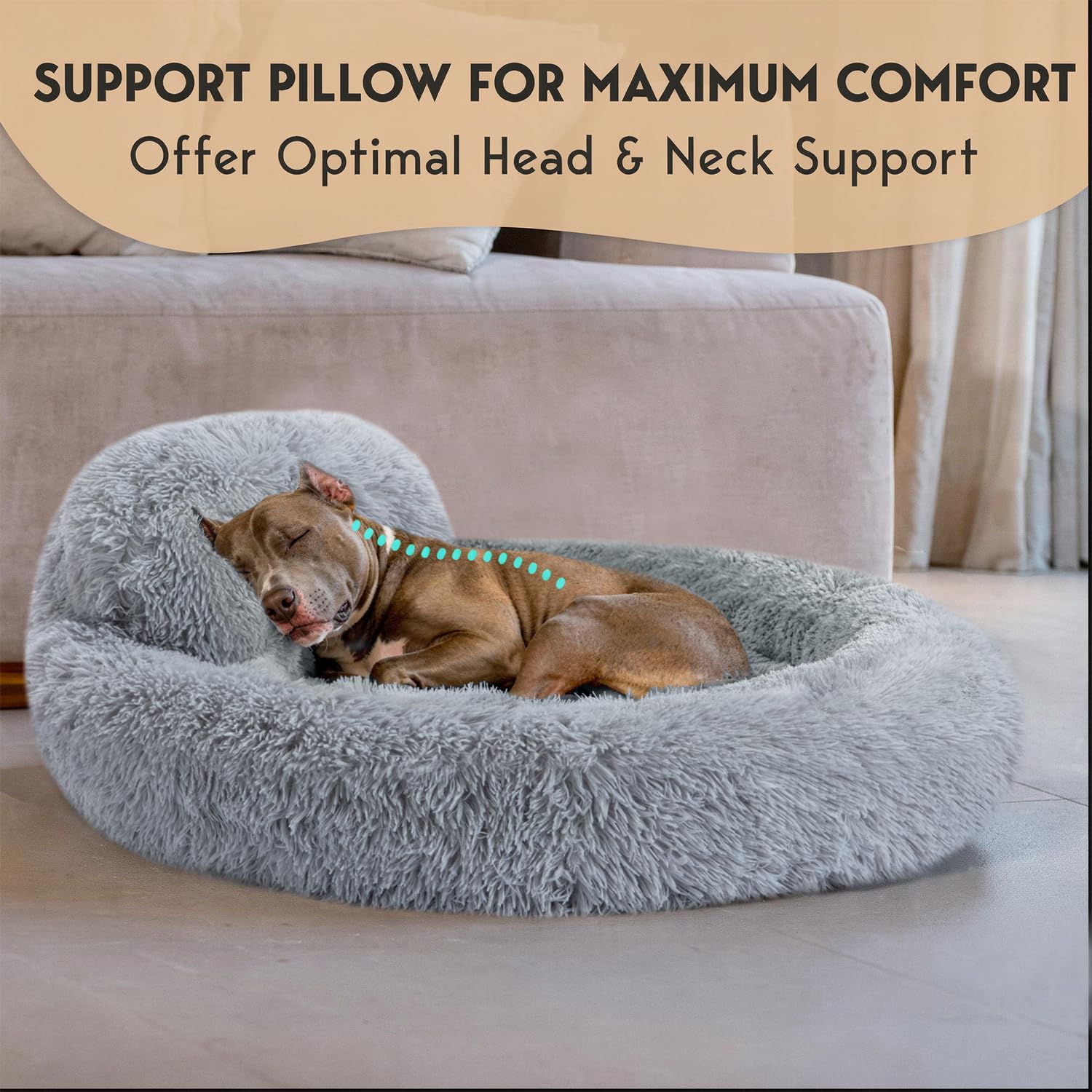 PetJett washable round dog bed offers easy care and fresh looks.