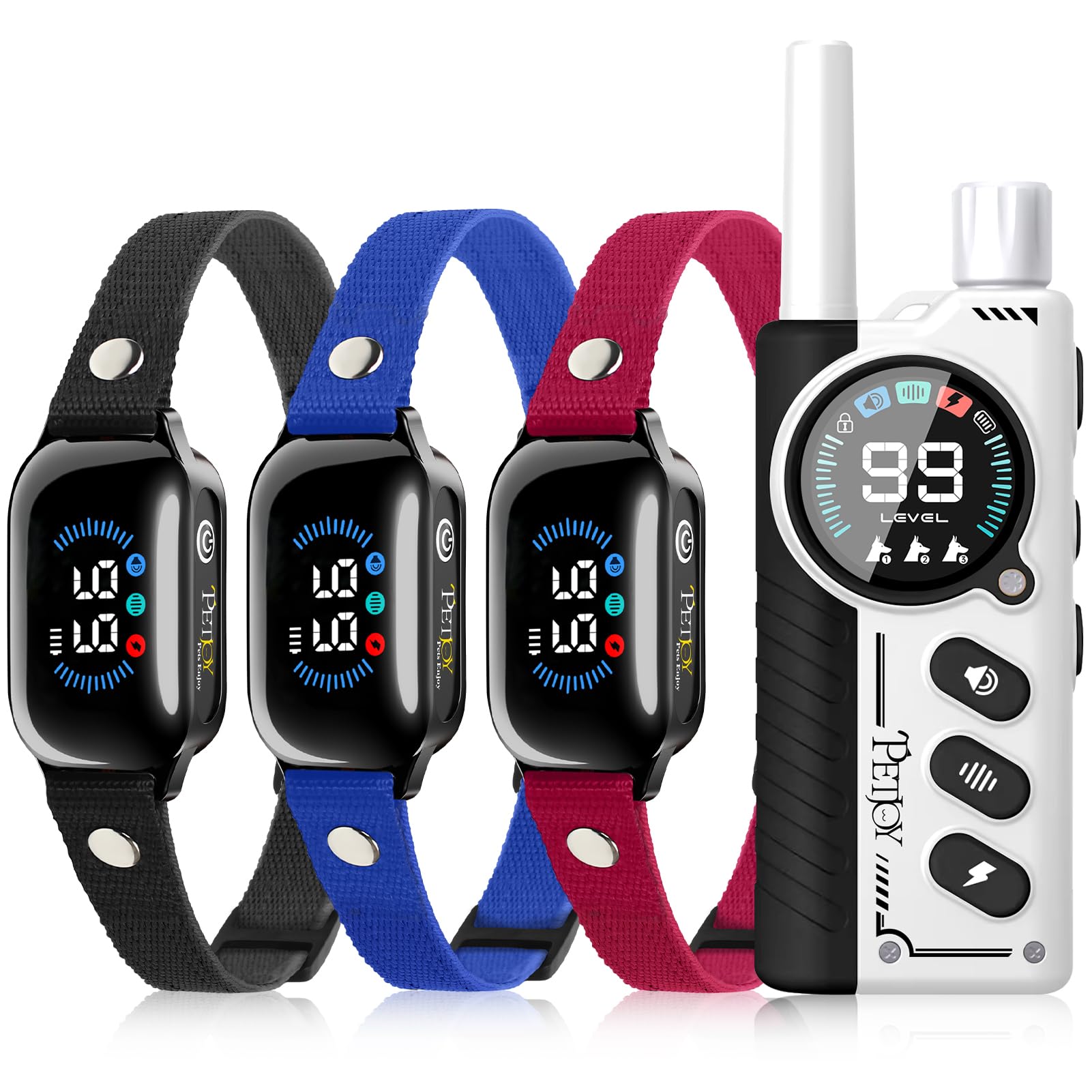 PetJoy remote controls three-dog system for long-range training.