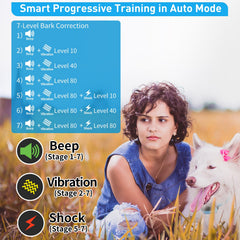 PetJoy Bark Collar auto mode demonstrates hands-off training for consistent cues.