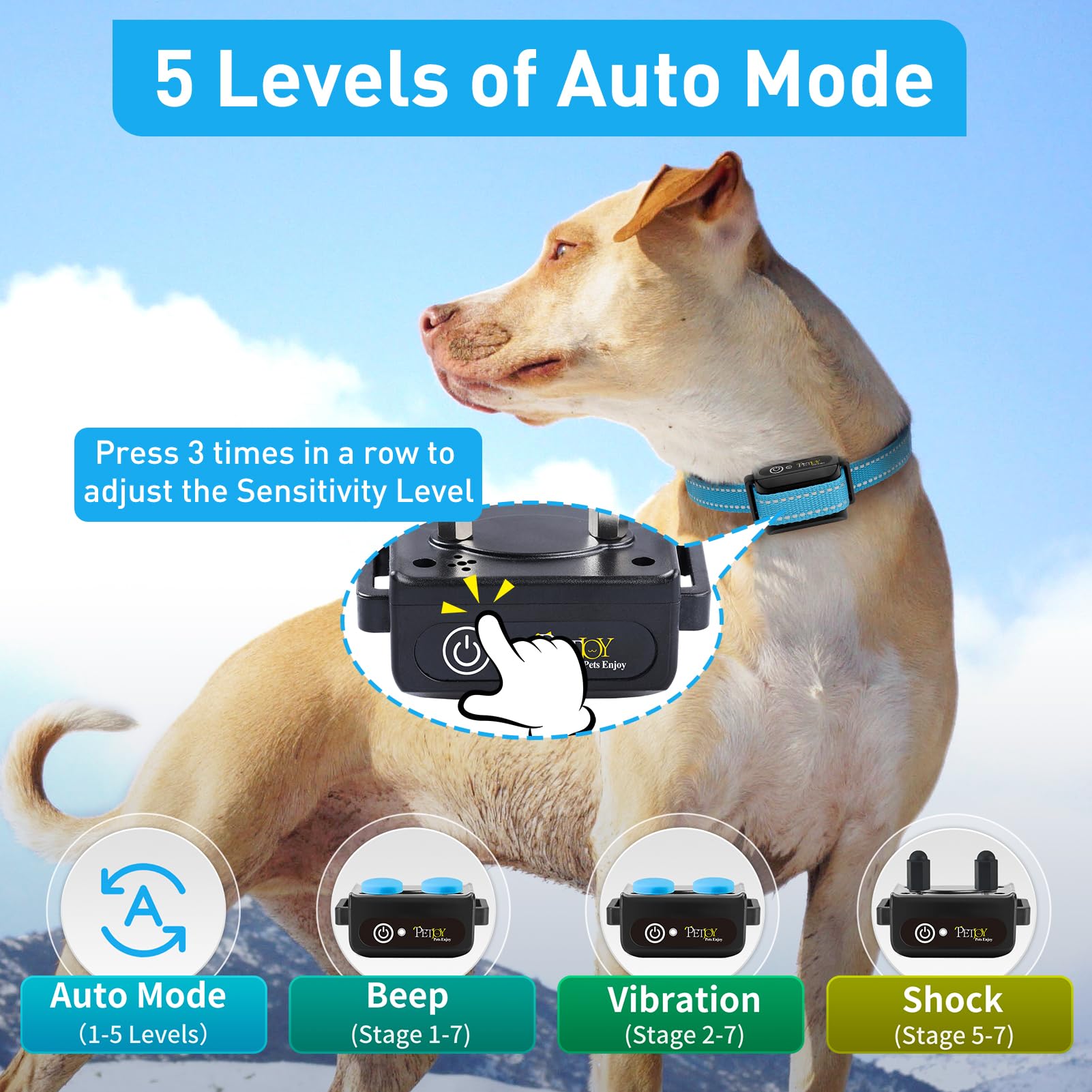 PetJoy IPX7 waterproof collar keeps working in rain or splashy play.