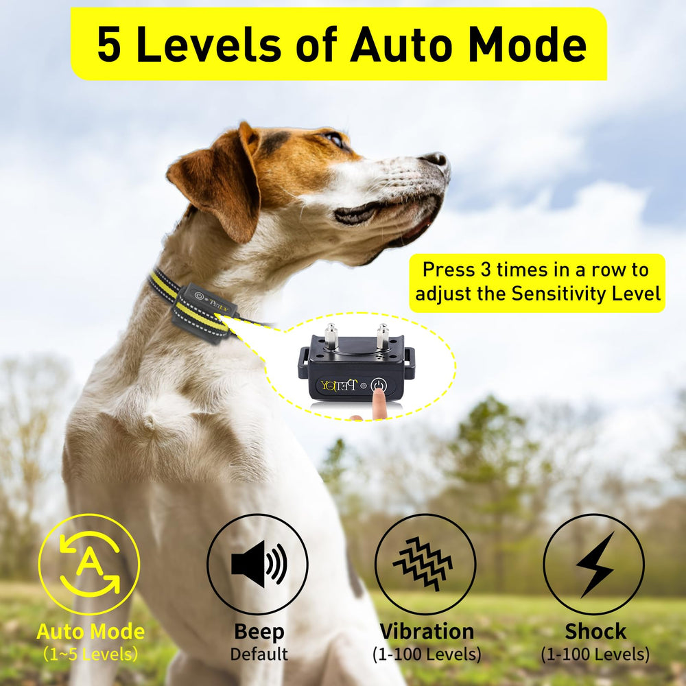 PetJoy training modes Beep, Vibration, and Shock for customizable cues