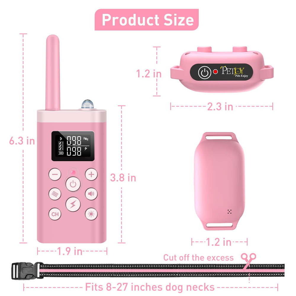 PetJoy long-lasting battery on remote and receivers for extended sessions.
