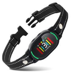 PetJoy Smart Bark Collar front view shows compact, comfortable design for daily use.