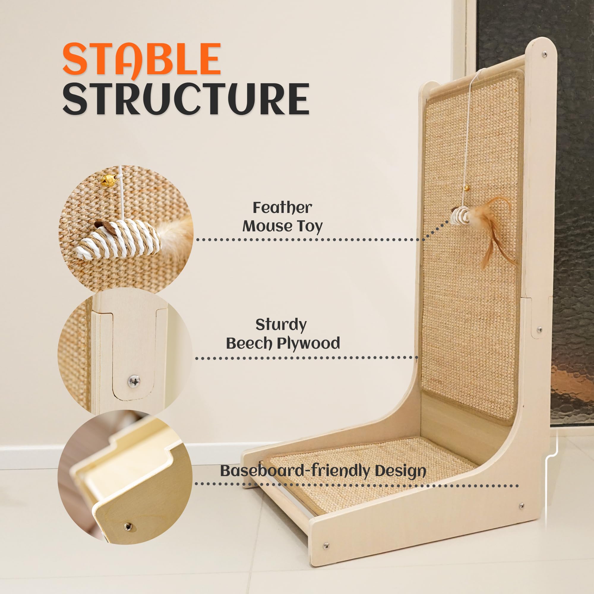 Scratch and protect furniture by redirecting claws to the scratcher.